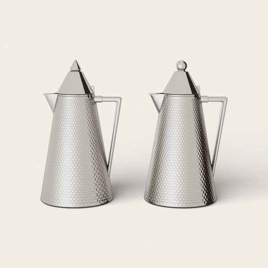 Stainless Steel tea coffee vacuum flask 1L gold silver - Sama Kuwait مطارات للشاي و القهوة 1 لتر ذهبي فضي - سما الكويت